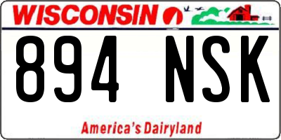 WI license plate 894NSK