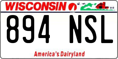 WI license plate 894NSL