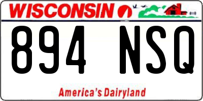 WI license plate 894NSQ