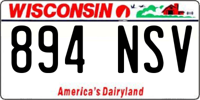 WI license plate 894NSV