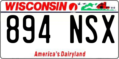 WI license plate 894NSX