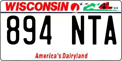 WI license plate 894NTA
