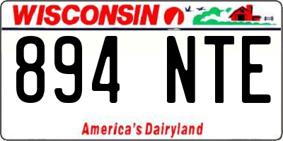 WI license plate 894NTE