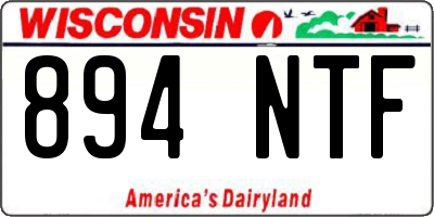 WI license plate 894NTF