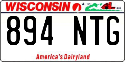 WI license plate 894NTG