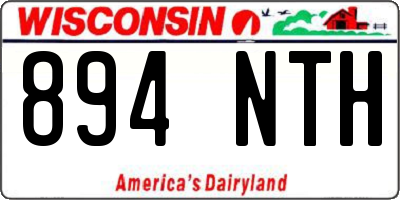 WI license plate 894NTH