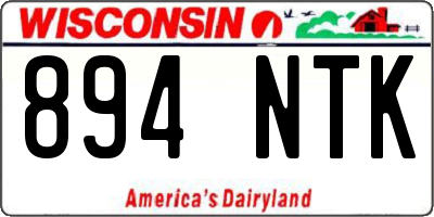 WI license plate 894NTK