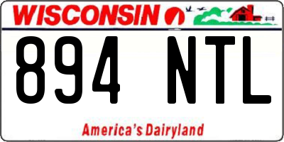 WI license plate 894NTL