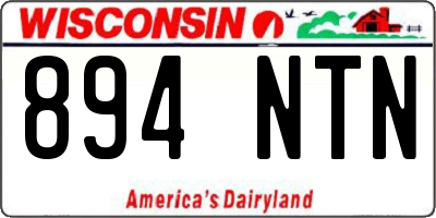 WI license plate 894NTN