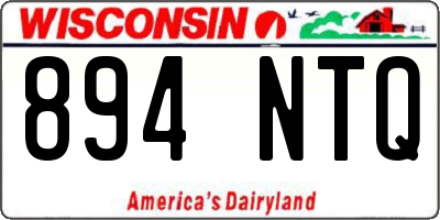 WI license plate 894NTQ