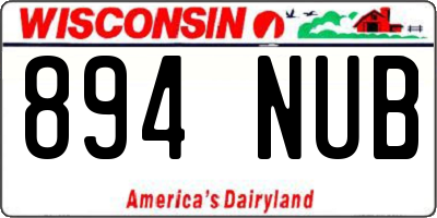 WI license plate 894NUB
