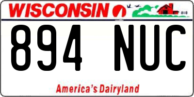 WI license plate 894NUC