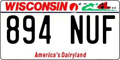 WI license plate 894NUF