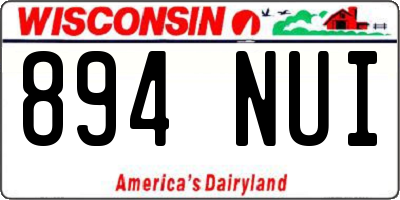 WI license plate 894NUI