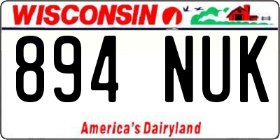 WI license plate 894NUK