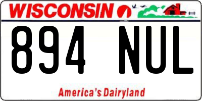 WI license plate 894NUL