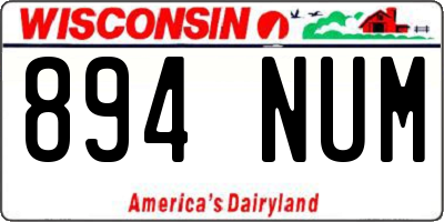 WI license plate 894NUM