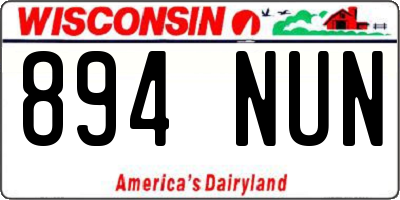 WI license plate 894NUN