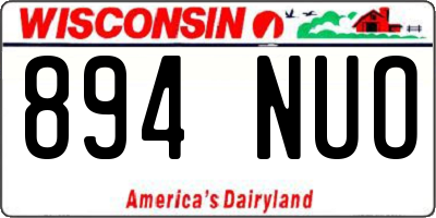 WI license plate 894NUO