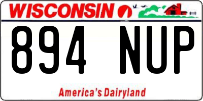 WI license plate 894NUP