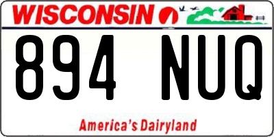 WI license plate 894NUQ