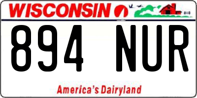 WI license plate 894NUR
