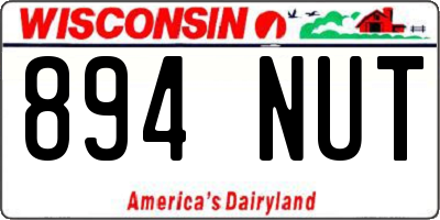 WI license plate 894NUT