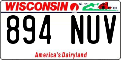 WI license plate 894NUV