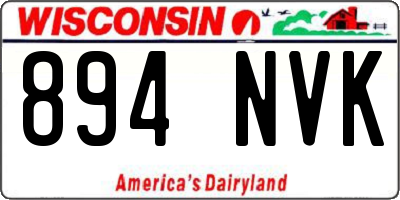 WI license plate 894NVK