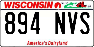 WI license plate 894NVS