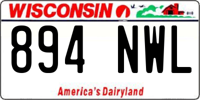 WI license plate 894NWL