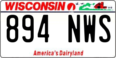WI license plate 894NWS