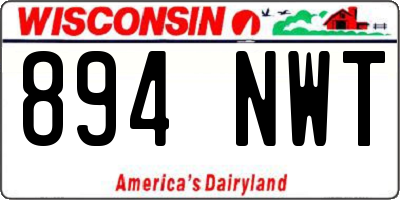 WI license plate 894NWT