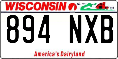 WI license plate 894NXB