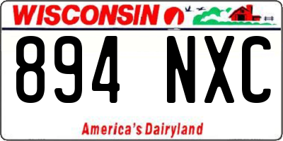 WI license plate 894NXC