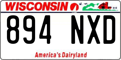 WI license plate 894NXD