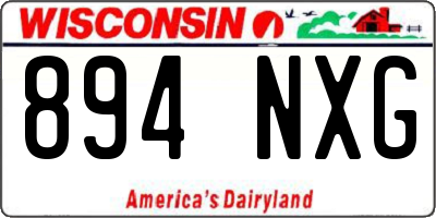 WI license plate 894NXG