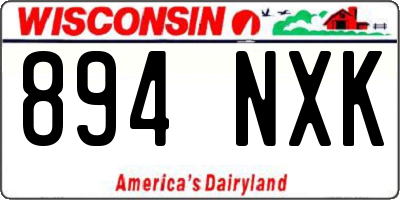 WI license plate 894NXK