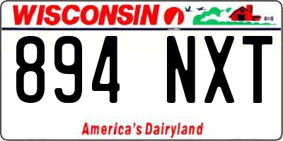 WI license plate 894NXT