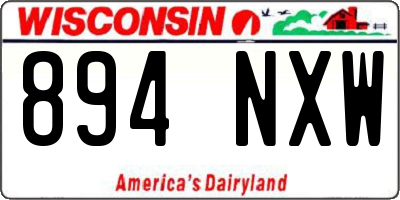 WI license plate 894NXW