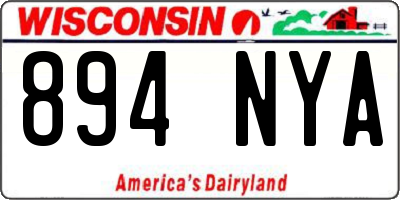 WI license plate 894NYA