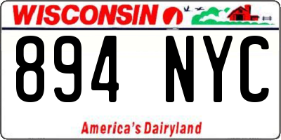 WI license plate 894NYC