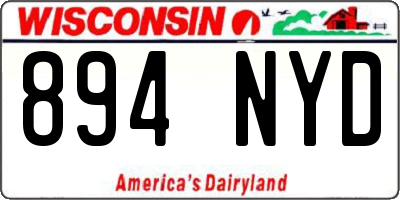 WI license plate 894NYD