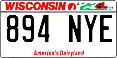 WI license plate 894NYE