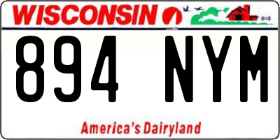 WI license plate 894NYM