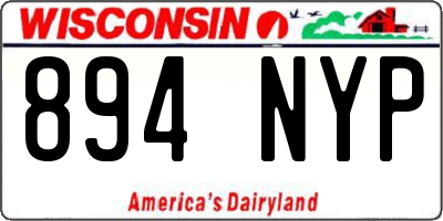 WI license plate 894NYP