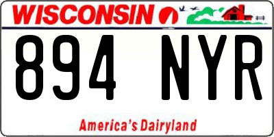 WI license plate 894NYR