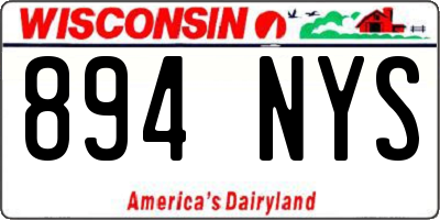 WI license plate 894NYS