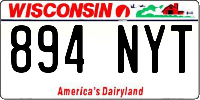 WI license plate 894NYT