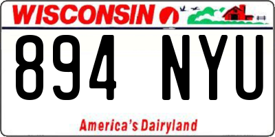 WI license plate 894NYU
